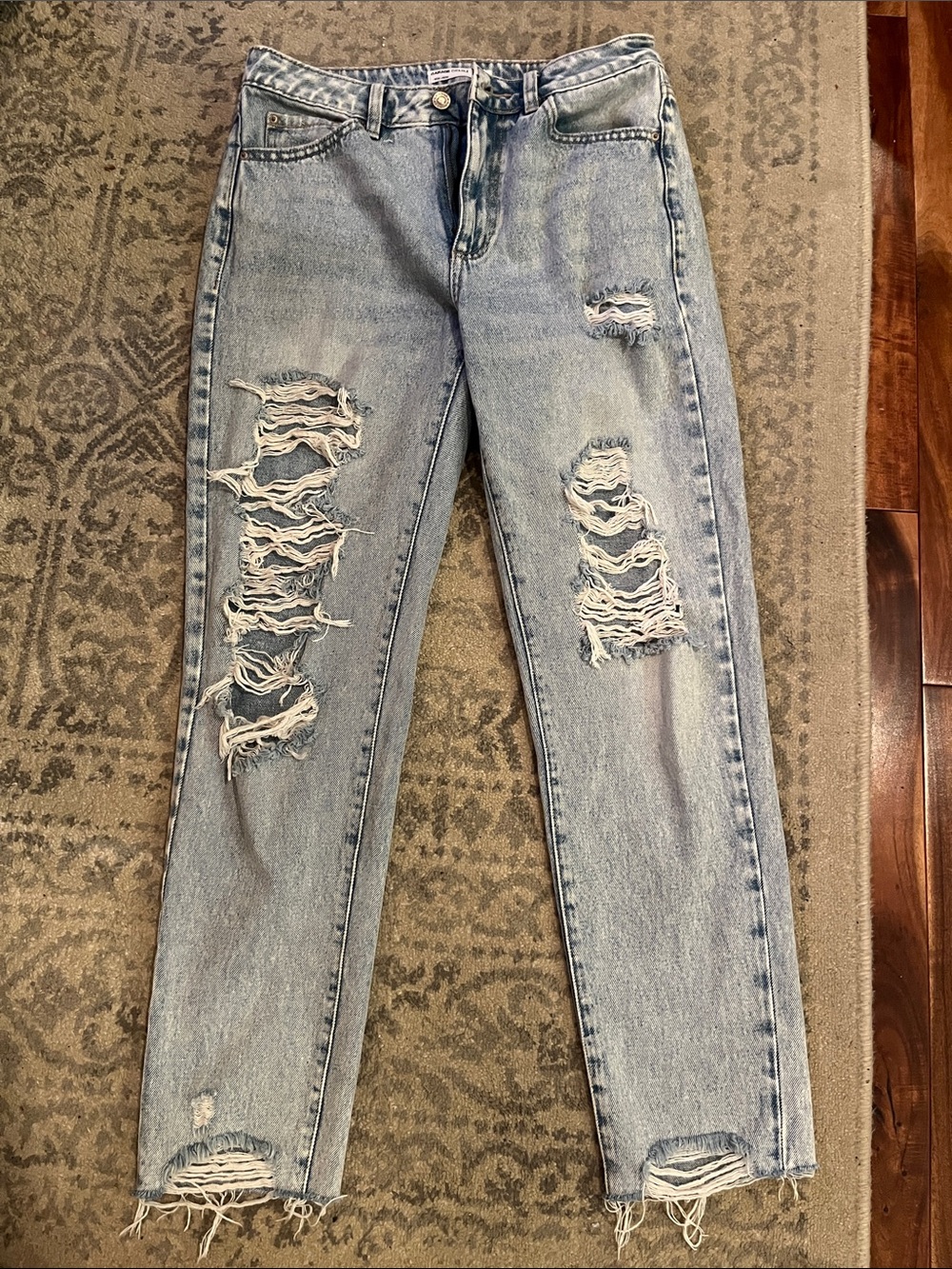 Light Blue Distressed High-Rise Women’s Jeans